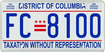 DC license plate FC8100