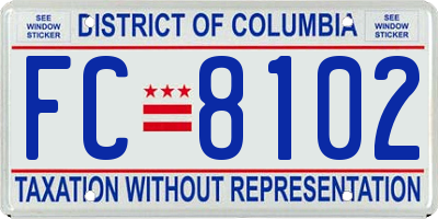 DC license plate FC8102