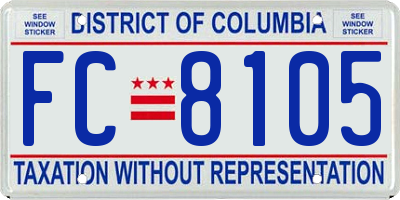 DC license plate FC8105