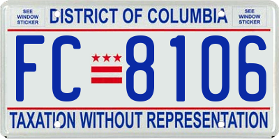 DC license plate FC8106