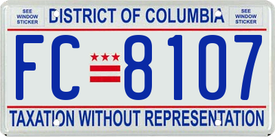 DC license plate FC8107