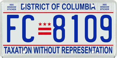 DC license plate FC8109