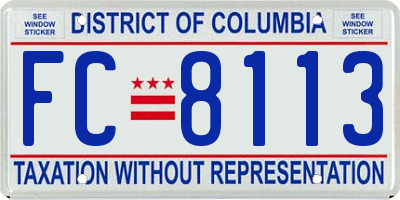 DC license plate FC8113