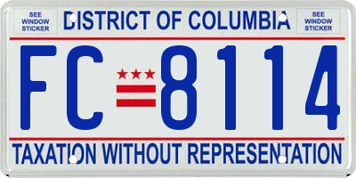 DC license plate FC8114