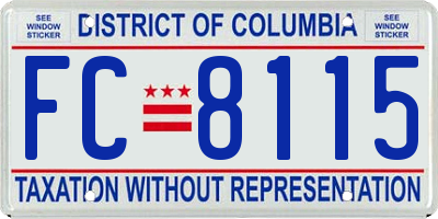 DC license plate FC8115