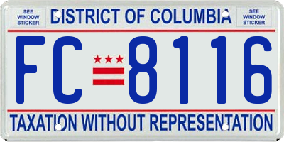 DC license plate FC8116