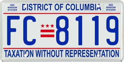 DC license plate FC8119