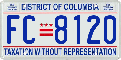 DC license plate FC8120