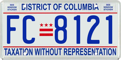 DC license plate FC8121