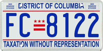 DC license plate FC8122