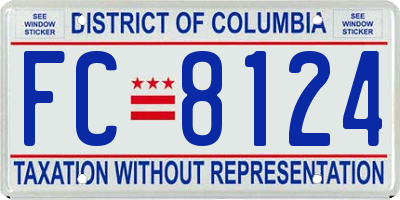 DC license plate FC8124