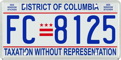 DC license plate FC8125