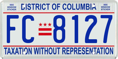 DC license plate FC8127