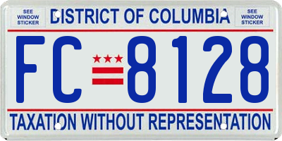 DC license plate FC8128