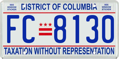 DC license plate FC8130