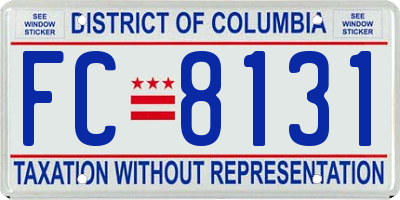 DC license plate FC8131