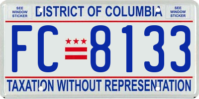 DC license plate FC8133