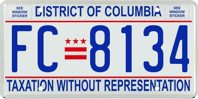 DC license plate FC8134