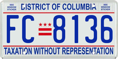 DC license plate FC8136