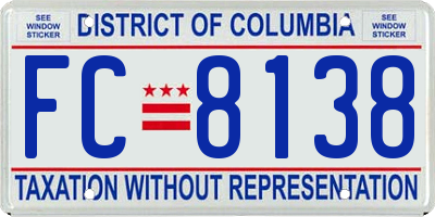 DC license plate FC8138