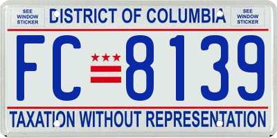 DC license plate FC8139