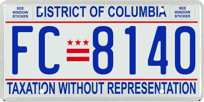 DC license plate FC8140