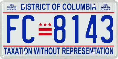 DC license plate FC8143