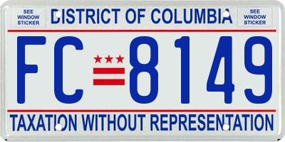 DC license plate FC8149