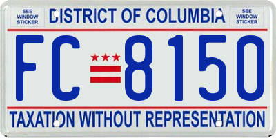 DC license plate FC8150