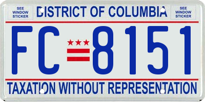 DC license plate FC8151