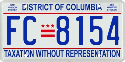 DC license plate FC8154