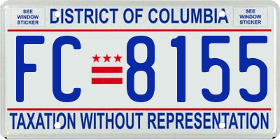 DC license plate FC8155