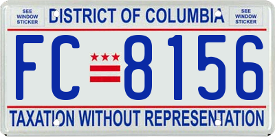 DC license plate FC8156