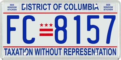 DC license plate FC8157