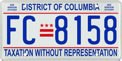 DC license plate FC8158