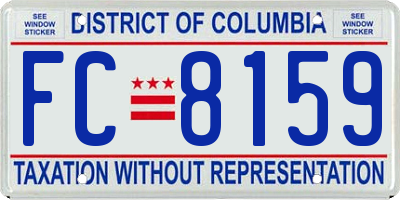 DC license plate FC8159