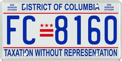 DC license plate FC8160