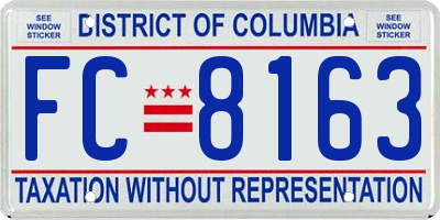 DC license plate FC8163