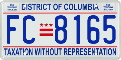 DC license plate FC8165