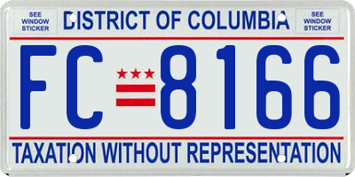 DC license plate FC8166