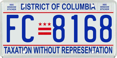 DC license plate FC8168