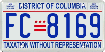 DC license plate FC8169