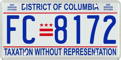 DC license plate FC8172