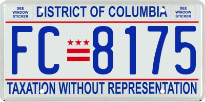 DC license plate FC8175