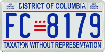 DC license plate FC8179