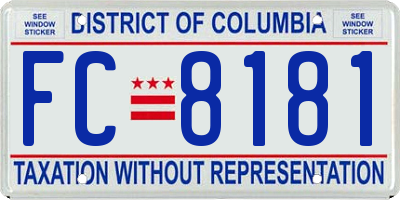 DC license plate FC8181