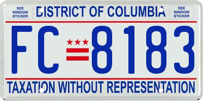 DC license plate FC8183