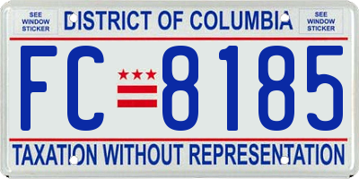 DC license plate FC8185