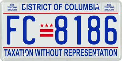 DC license plate FC8186