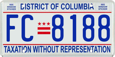 DC license plate FC8188